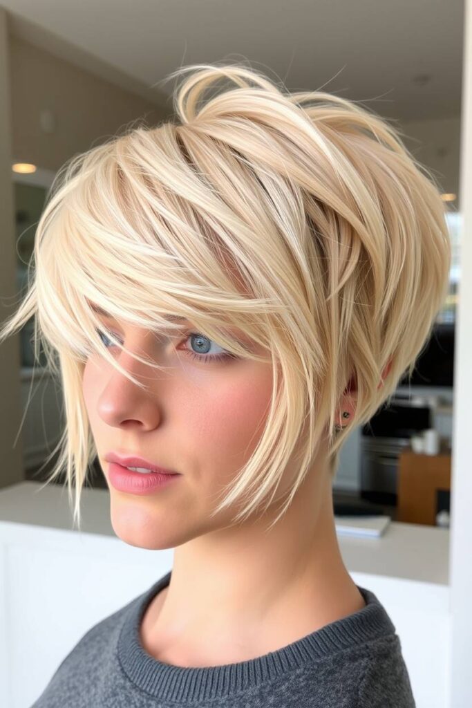 Beige Blonde Pixie Cut