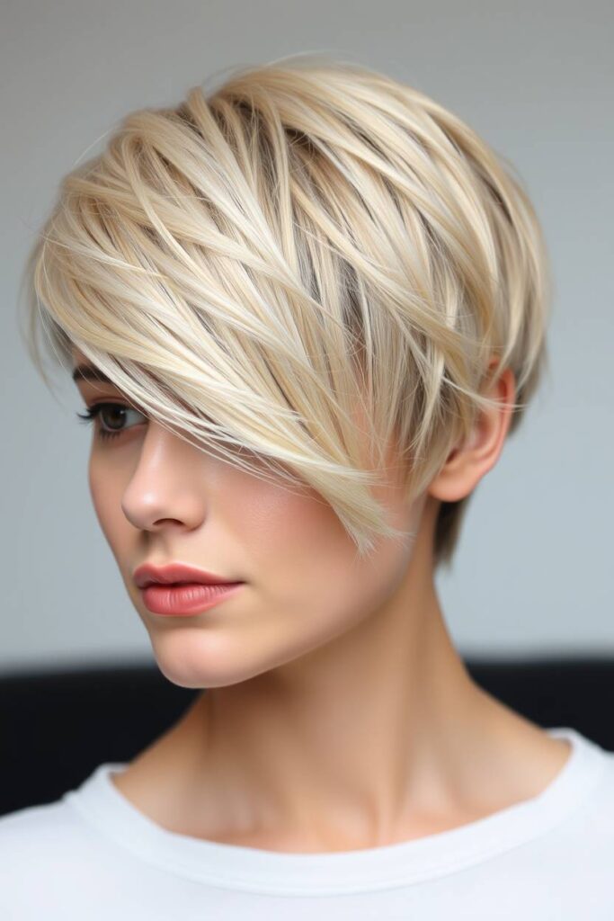 Beige Blonde Pixie Cut