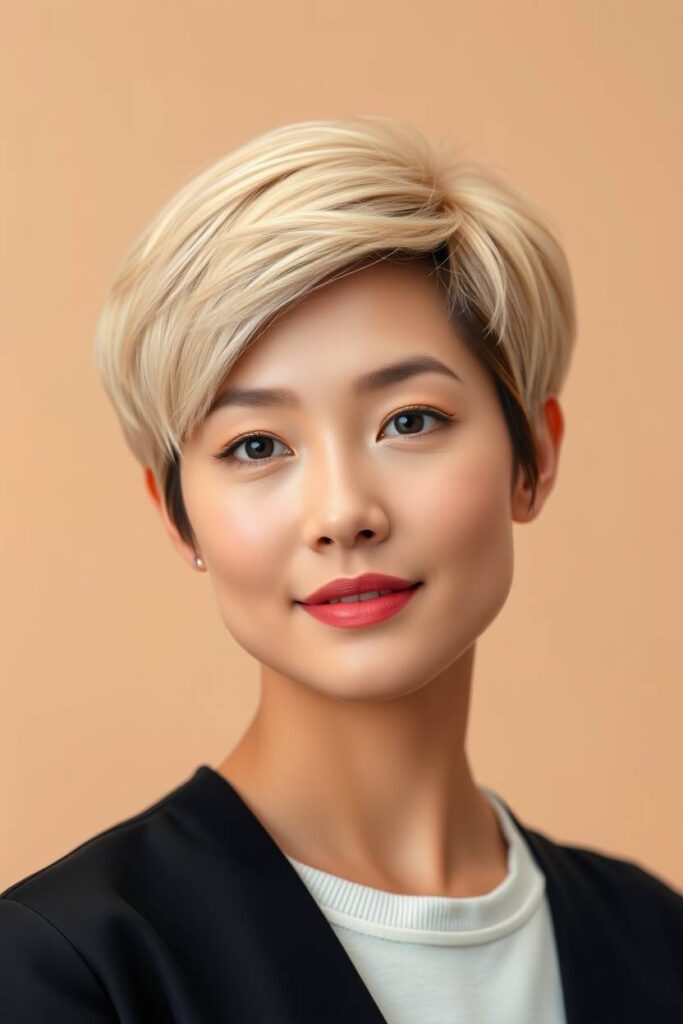 Beige Blonde Pixie Cut