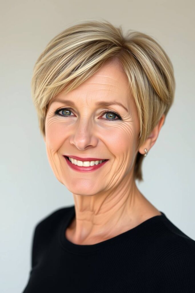 Beige Blonde Pixie Cut