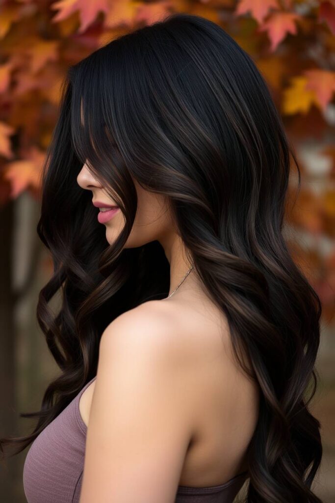 Black Hair with Mahogany Highlights