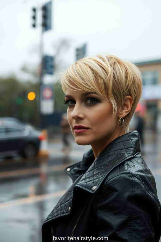 Blonde Tips on an Espresso Brown Pixie