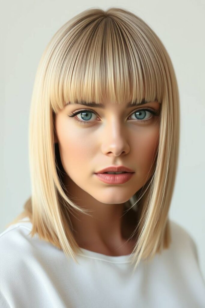 Blunt Straight-Across Bangs