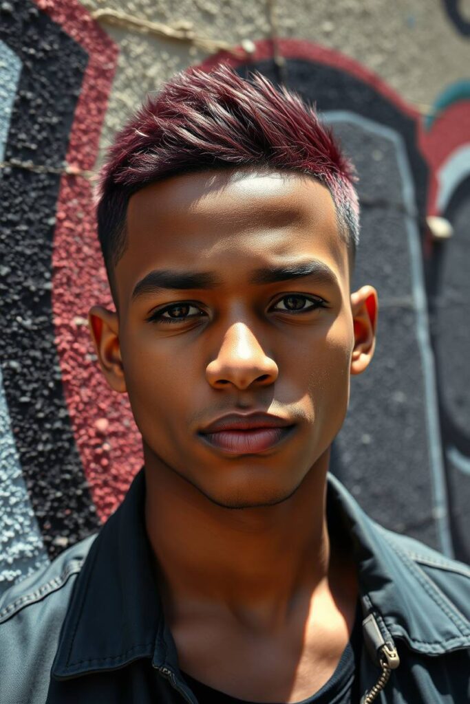 Burgundy Buzz Cut