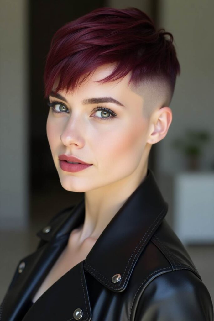Burgundy Buzz Cut