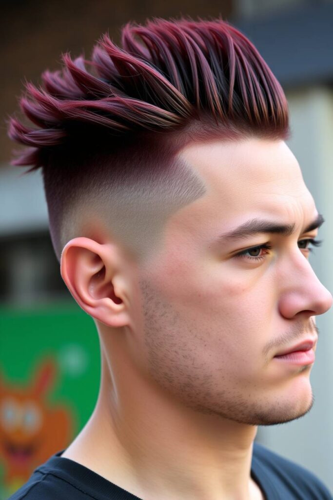 Burgundy Faux Hawk