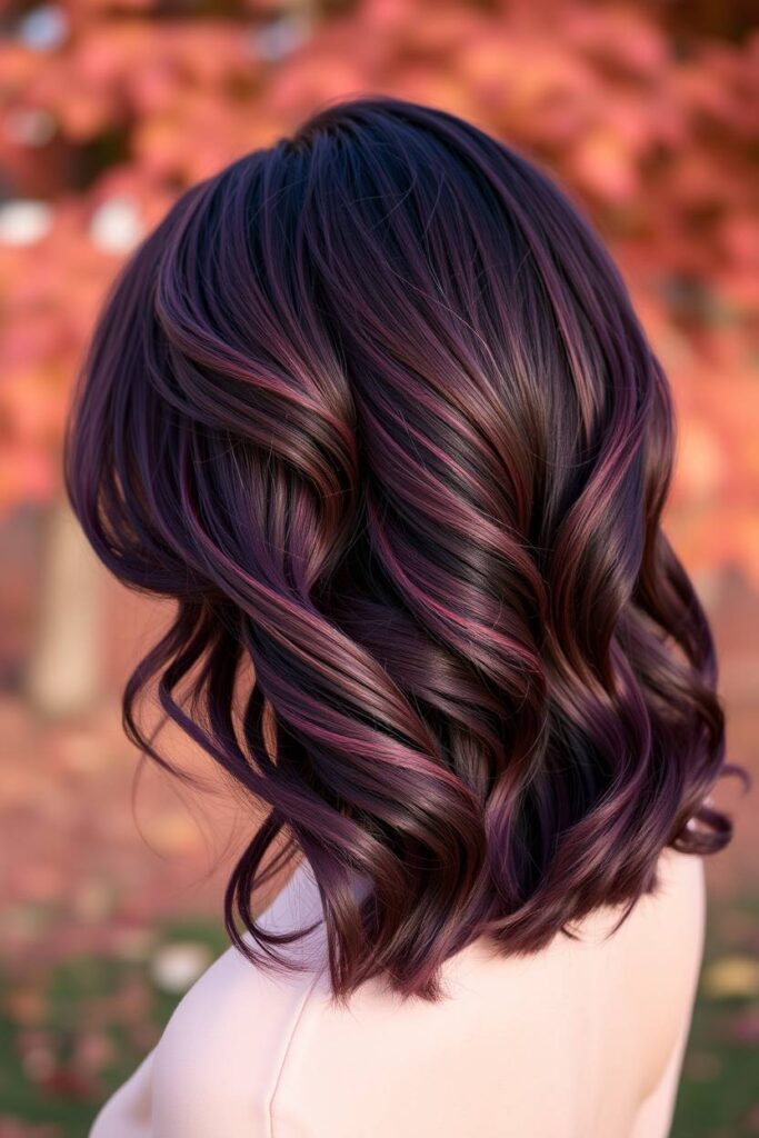 Burgundy Hair with Plum Highlights