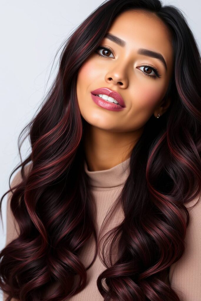 Burgundy Ombre for Long Hair