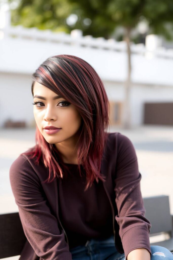 Burgundy Pixie Cut