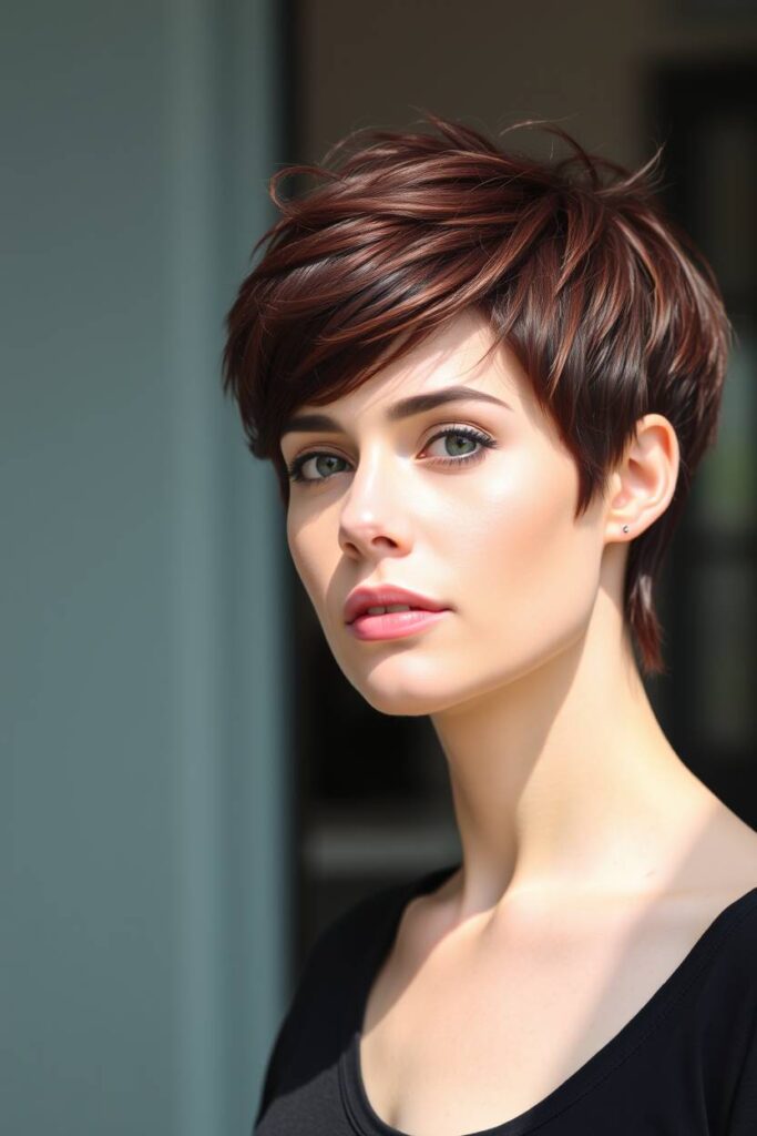 Burgundy Pixie Cut