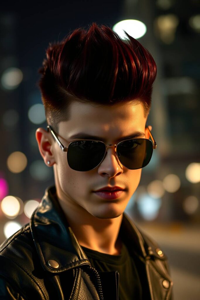 Burgundy Pompadour