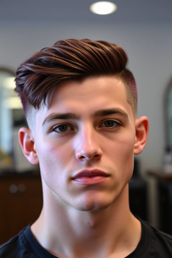 Burgundy Undercut with Fade