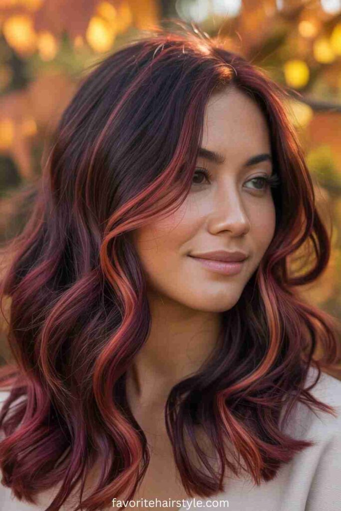 Burgundy and Copper Blend Highlights