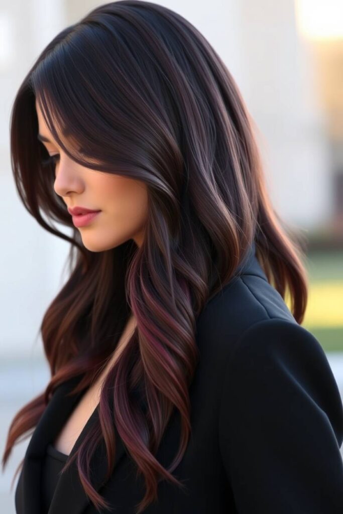Burgundy with Black Roots