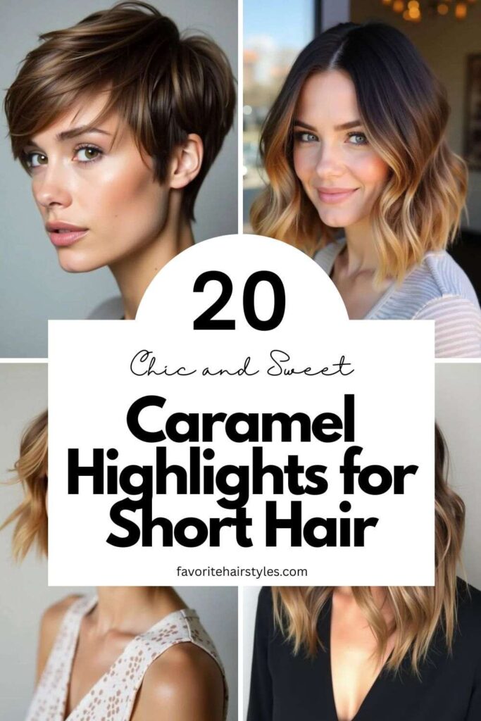 Caramel Highlights for Short Hair