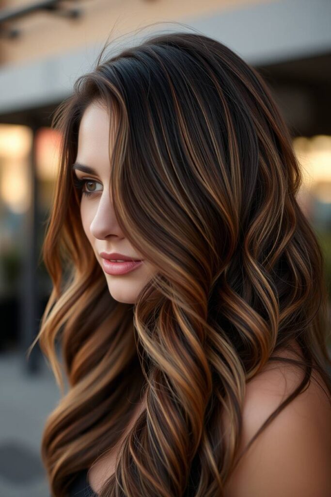 Caramel Highlights with Soft Waves