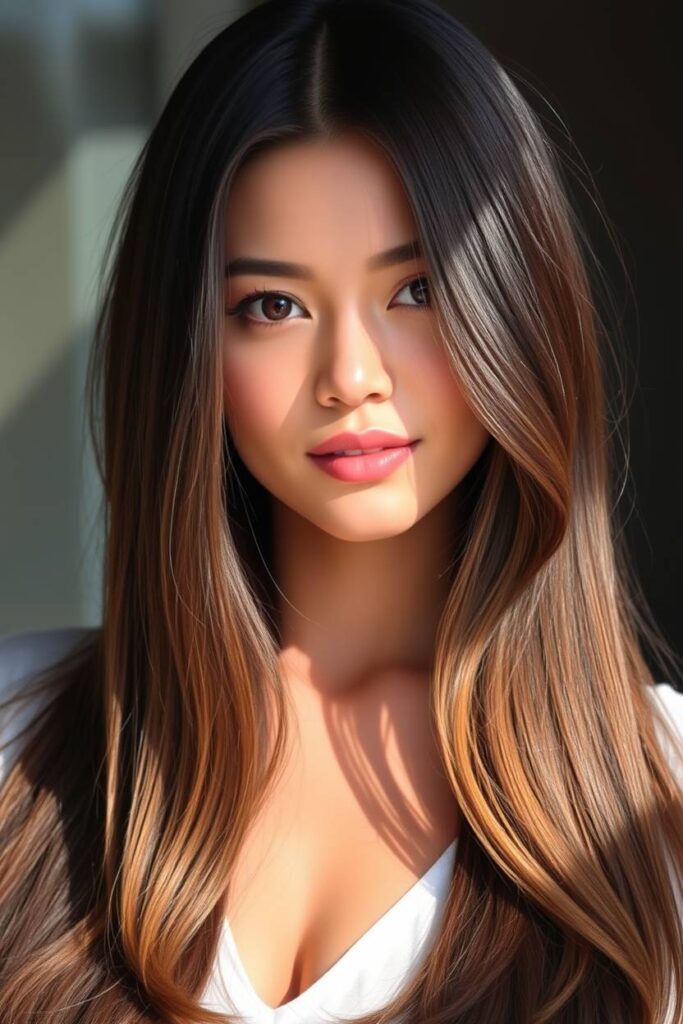 Caramel Ombre on Dark Hair