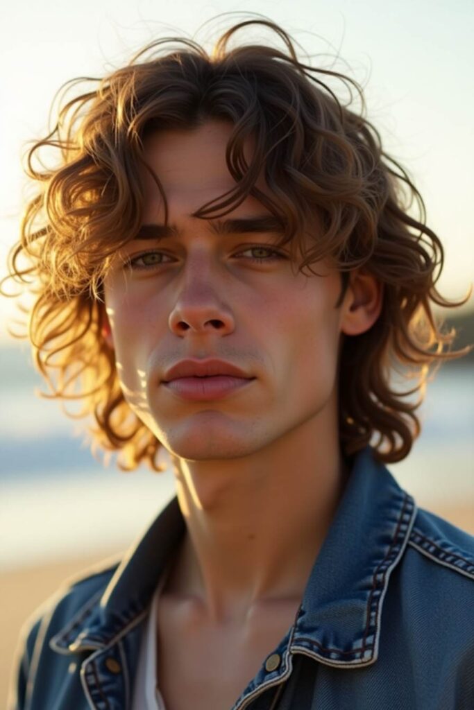 Caramel Tips on Wavy Hair