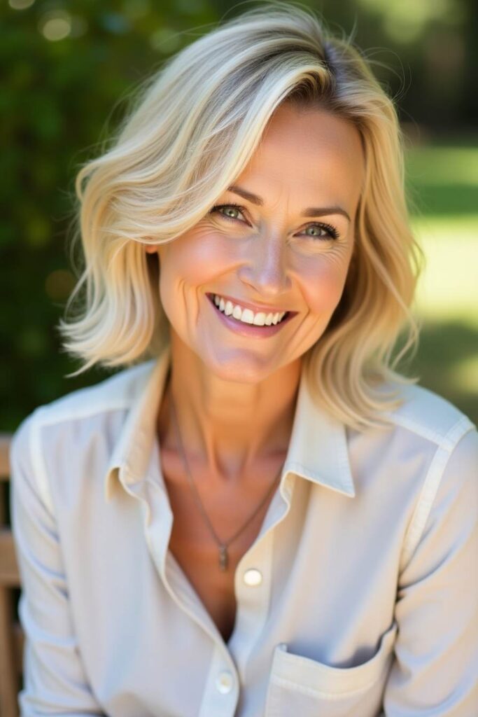 Chin-Length Bob in Sandy Blonde