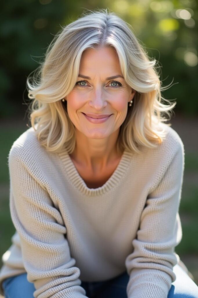 Dark Blonde with Silver Highlights