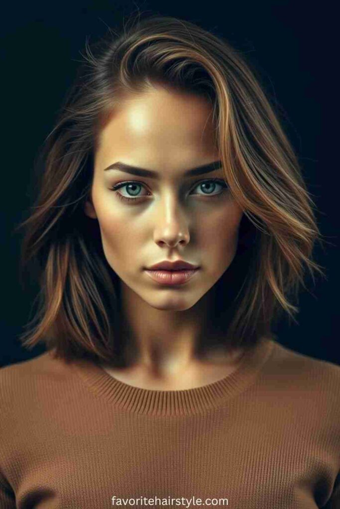 Dark Chocolate Hair with Caramel Highlights