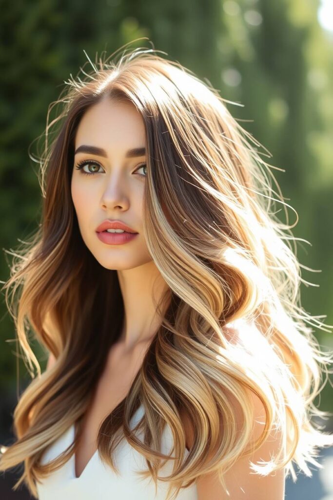 Dark Roots Fading into Beige Blonde Ombre