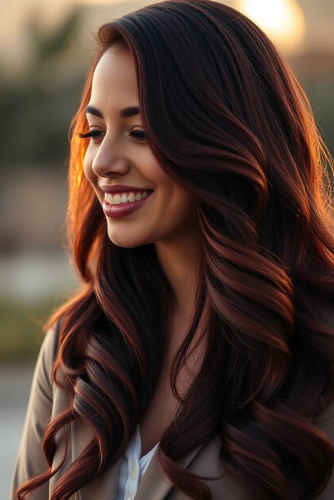 Deep Burgundy Waves