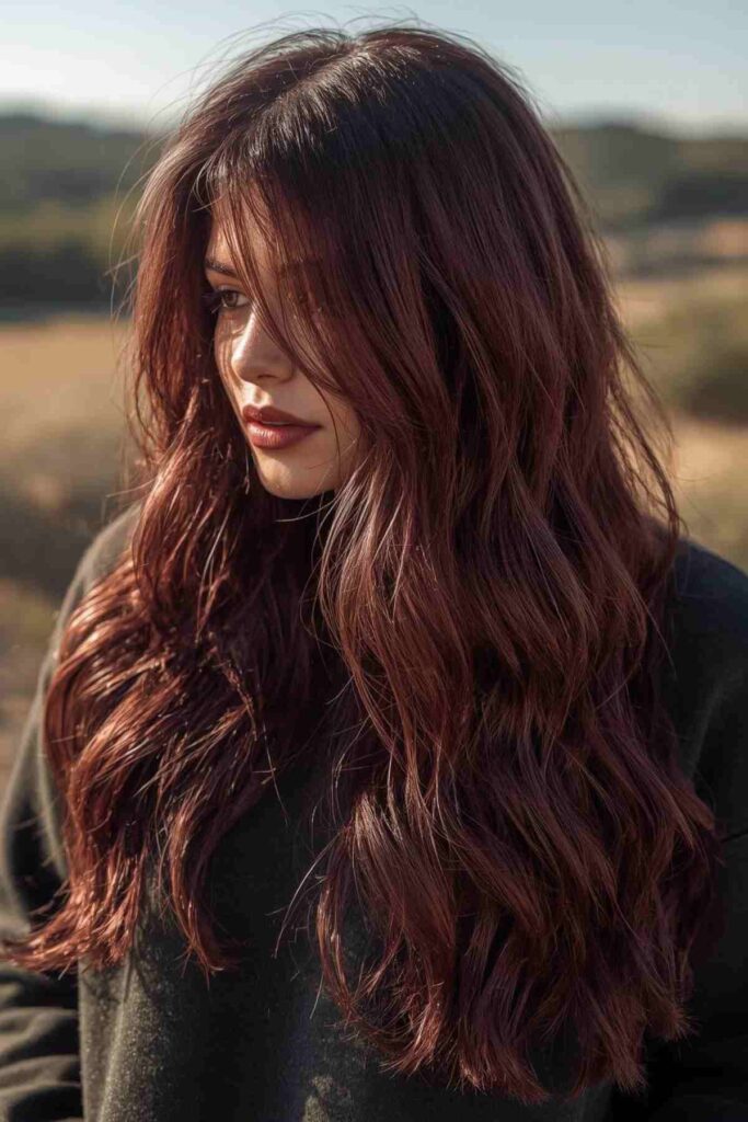 Deep Wine Burgundy Waves