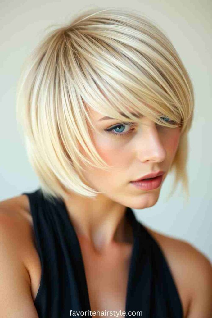Face-Framing Blonde Highlights for a Short Shag