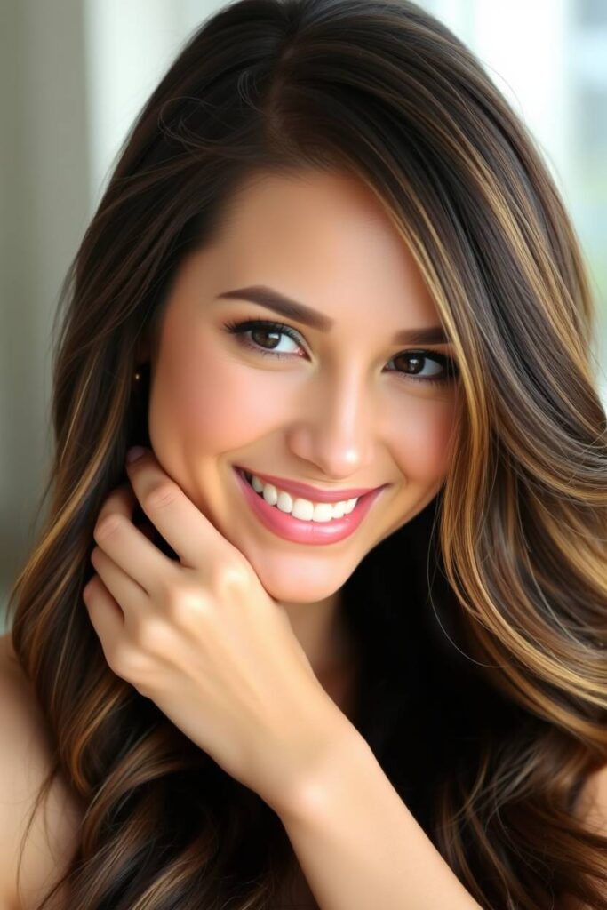 Face-Framing Caramel Highlights