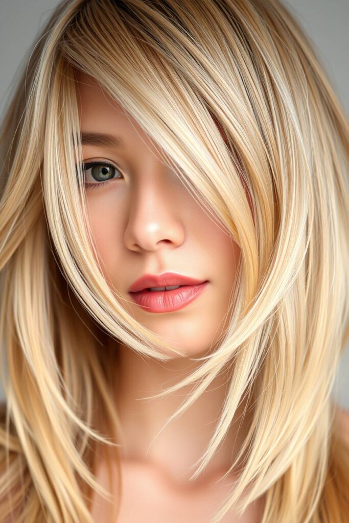 Face-Framing Layers in Beige Blonde