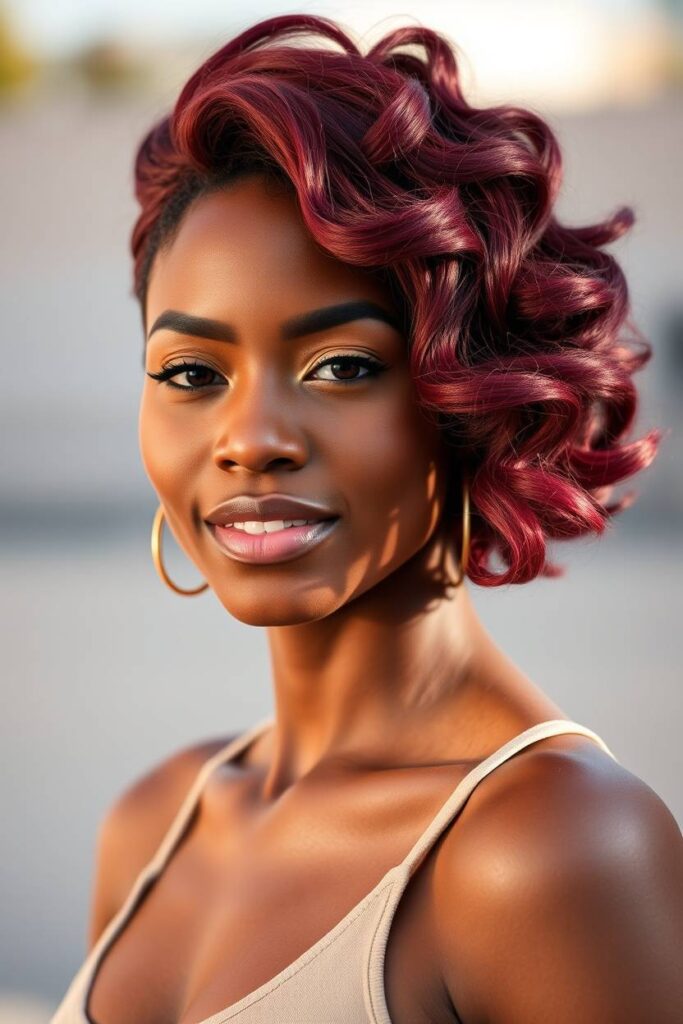 Full Burgundy Weave