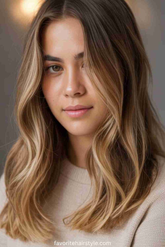 Honey Blonde Balayage on Medium Brown Hair