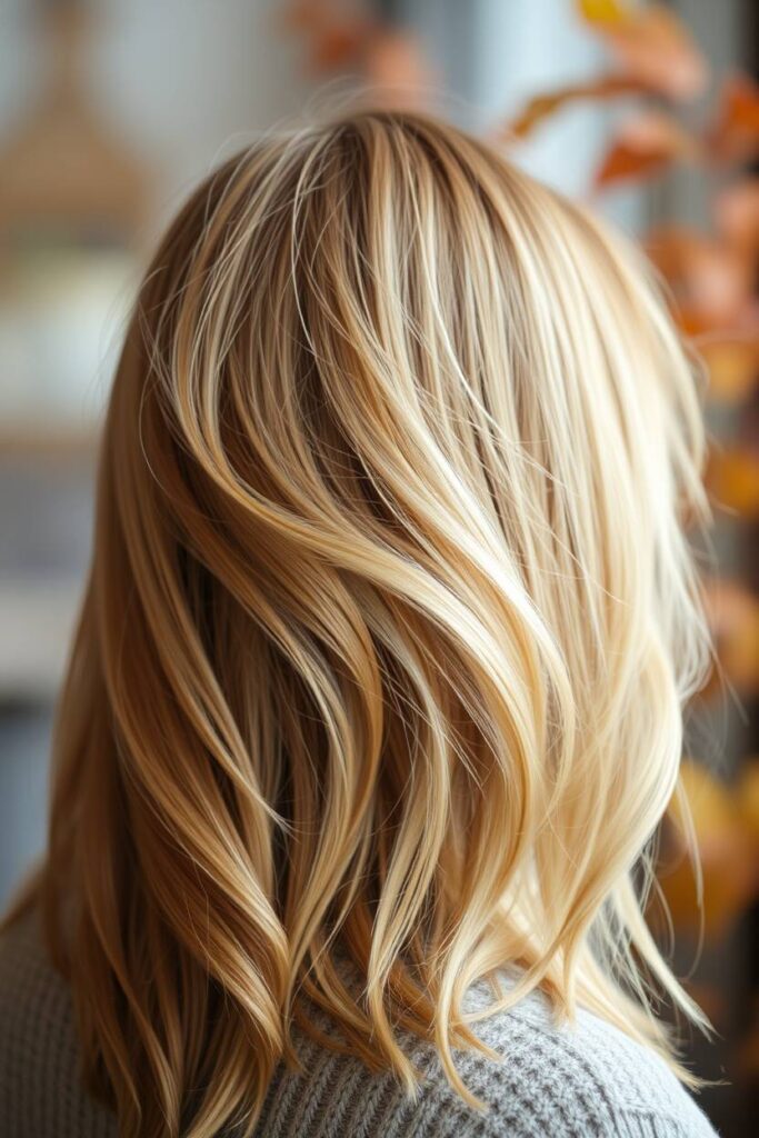 Honey Blonde with Wispy Bangs