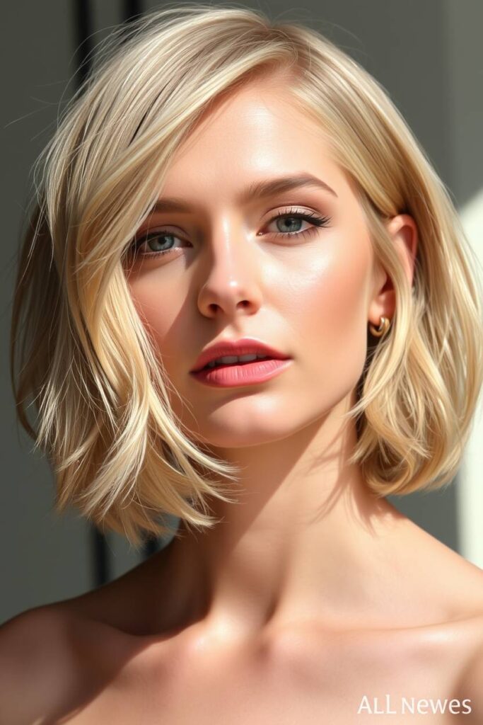 Layered Bob in Beige Blonde