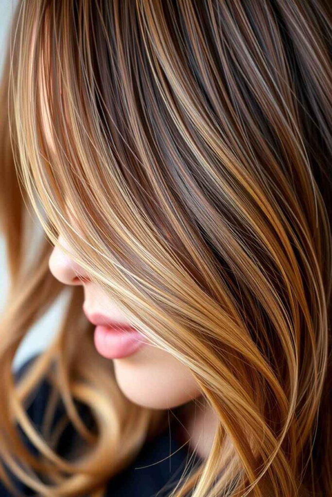 Layered Hair with Caramel Glow