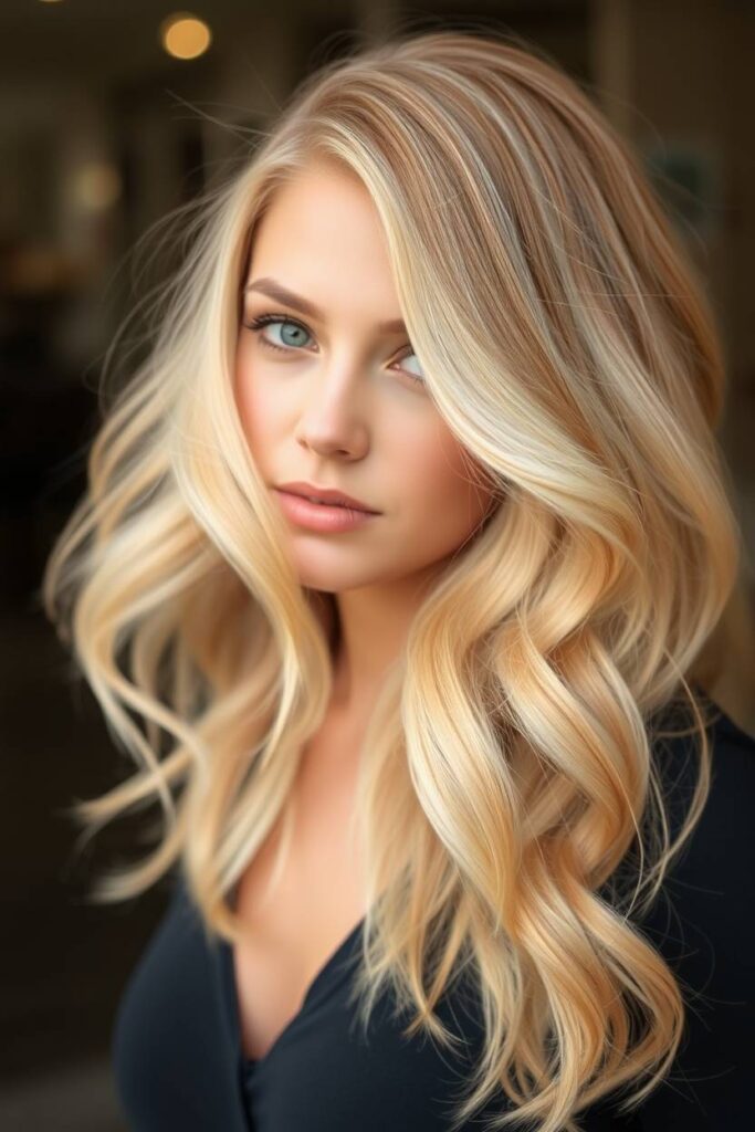 Light Beige Blonde with Soft Waves