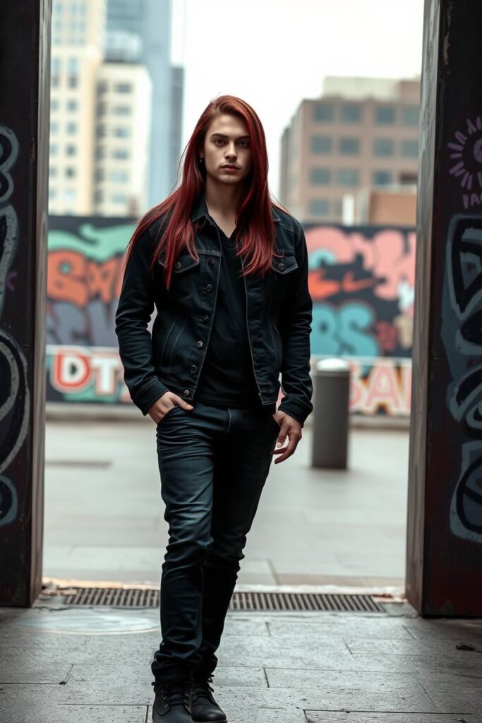 Long Burgundy Hair