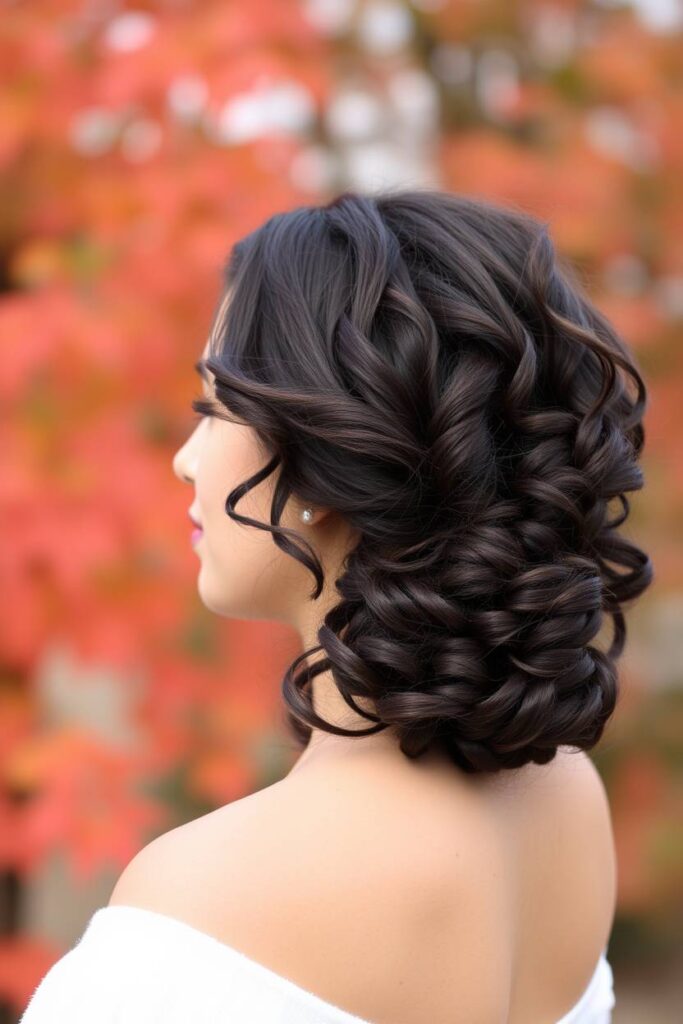 Loose Low Bun with Tendrils