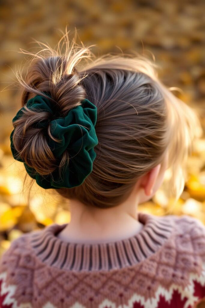 Messy Bun with Velvet Scrunchie