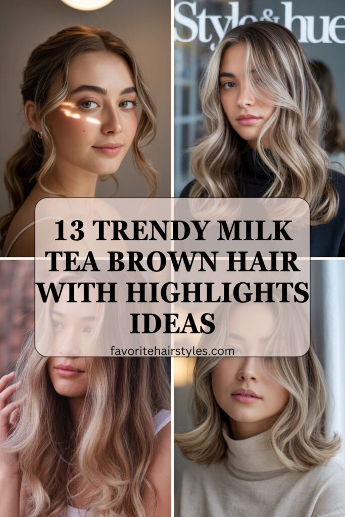 Milk Tea Brown Hair With Highlights Ideas