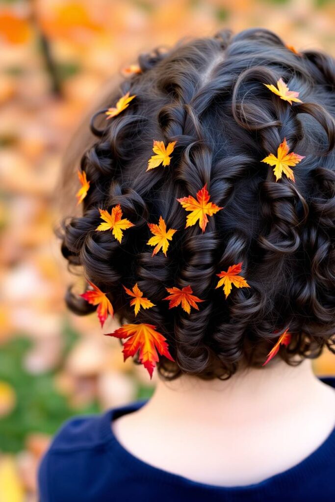 Mini Ponytails with Leaf Clips