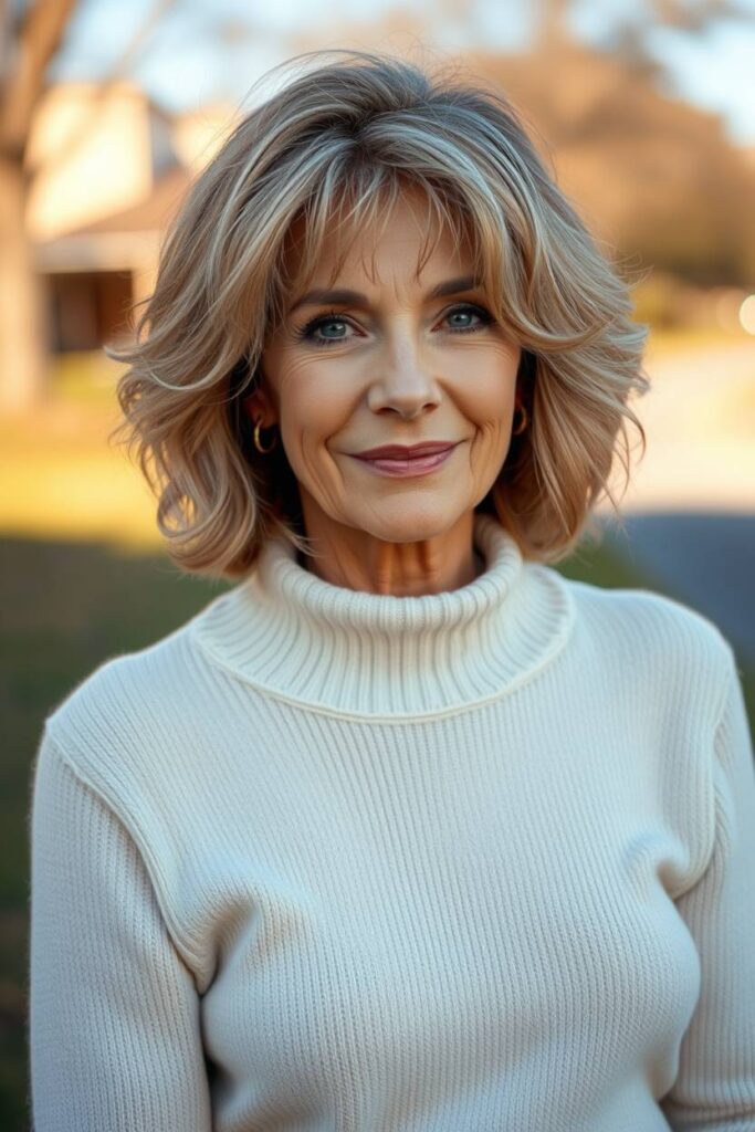 Natural Dark Blonde with Wispy Bangs