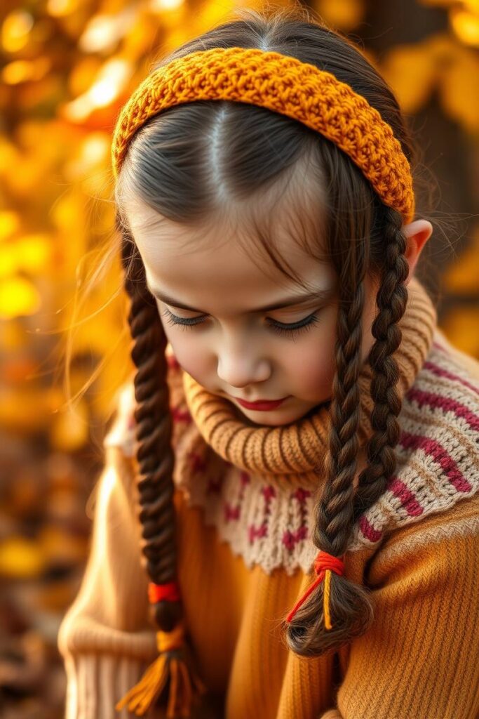 Pigtail Braids with Knit Headbands