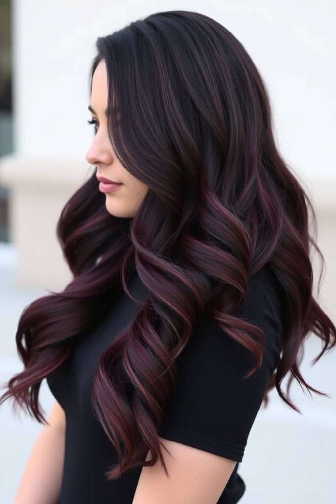 Plum Ombre on Burgundy Base