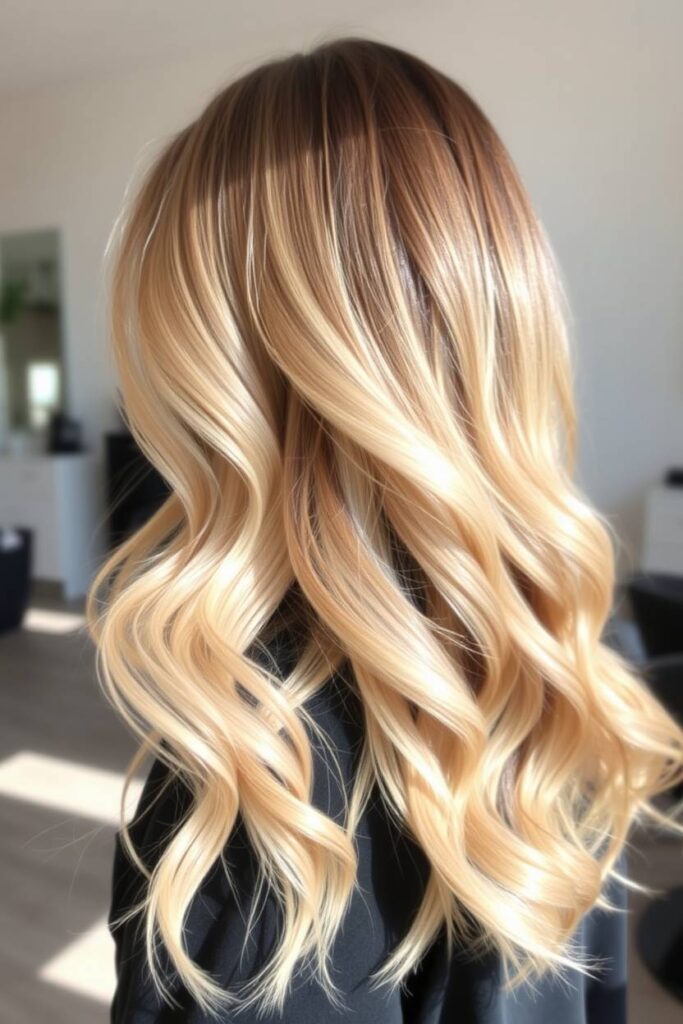 Soft Beige Blonde Balayage