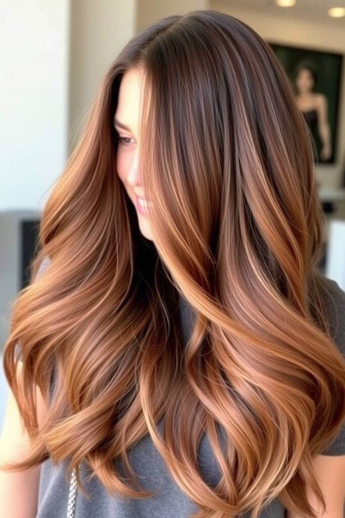 Soft Caramel Balayage with Long Layers