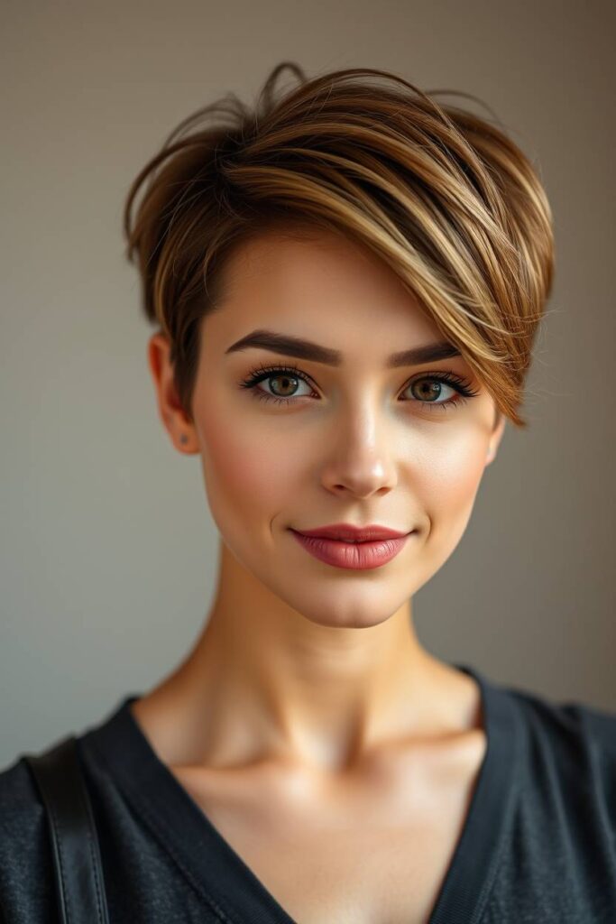 Soft Caramel Highlights on Textured Crop