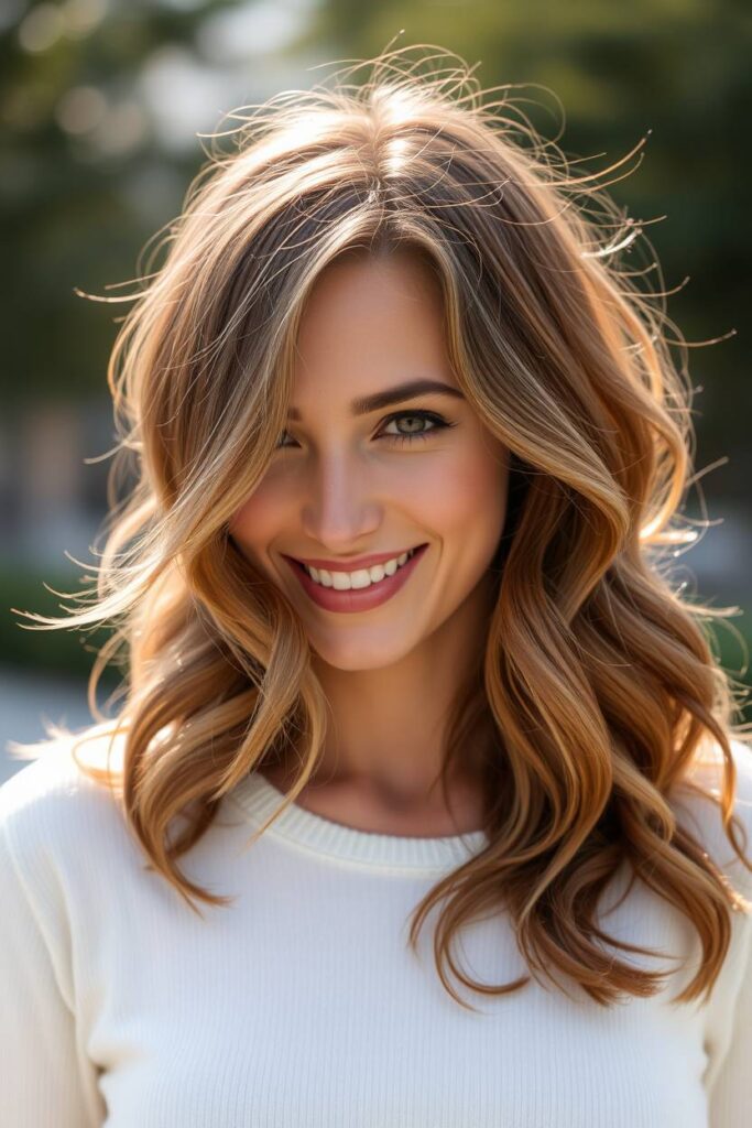 Soft Caramel Waves with Layers