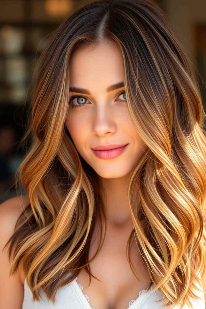 Subtle Caramel Babylights with Feathered Layers